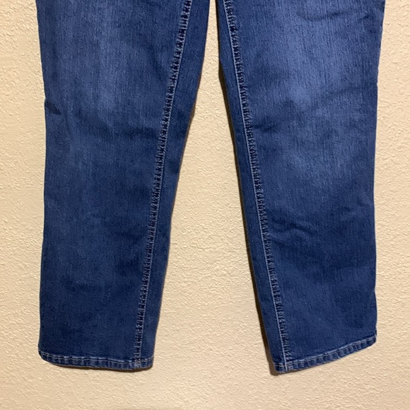 Christopher & Banks Jeans 12P Blue Stretchy Embroidery Straight Mid Rise Cotton - Picture 2 of 16